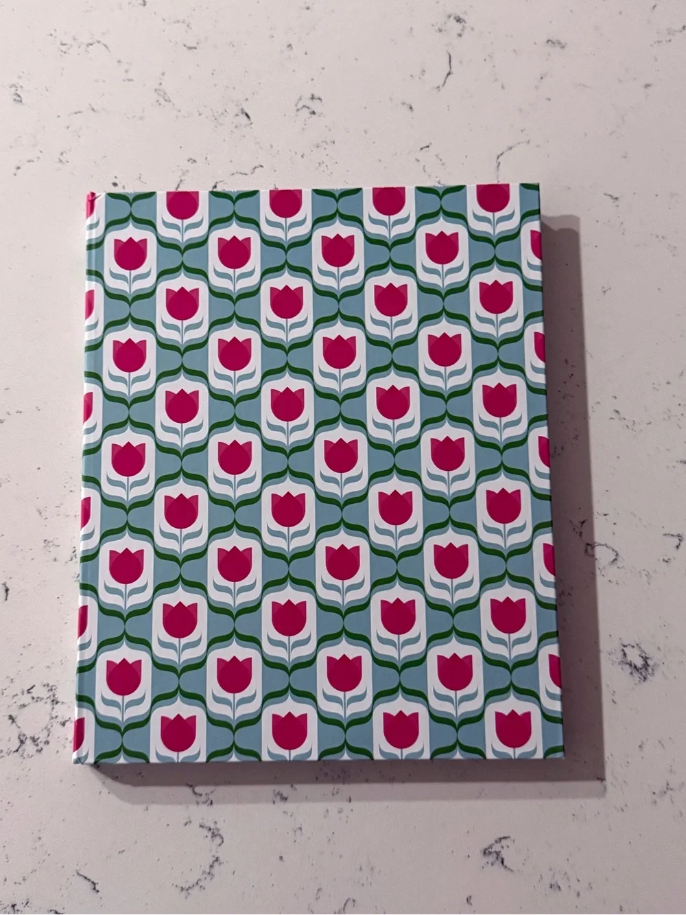 Floral Pattern Hardcover Notebook - Pink & Green - Journal